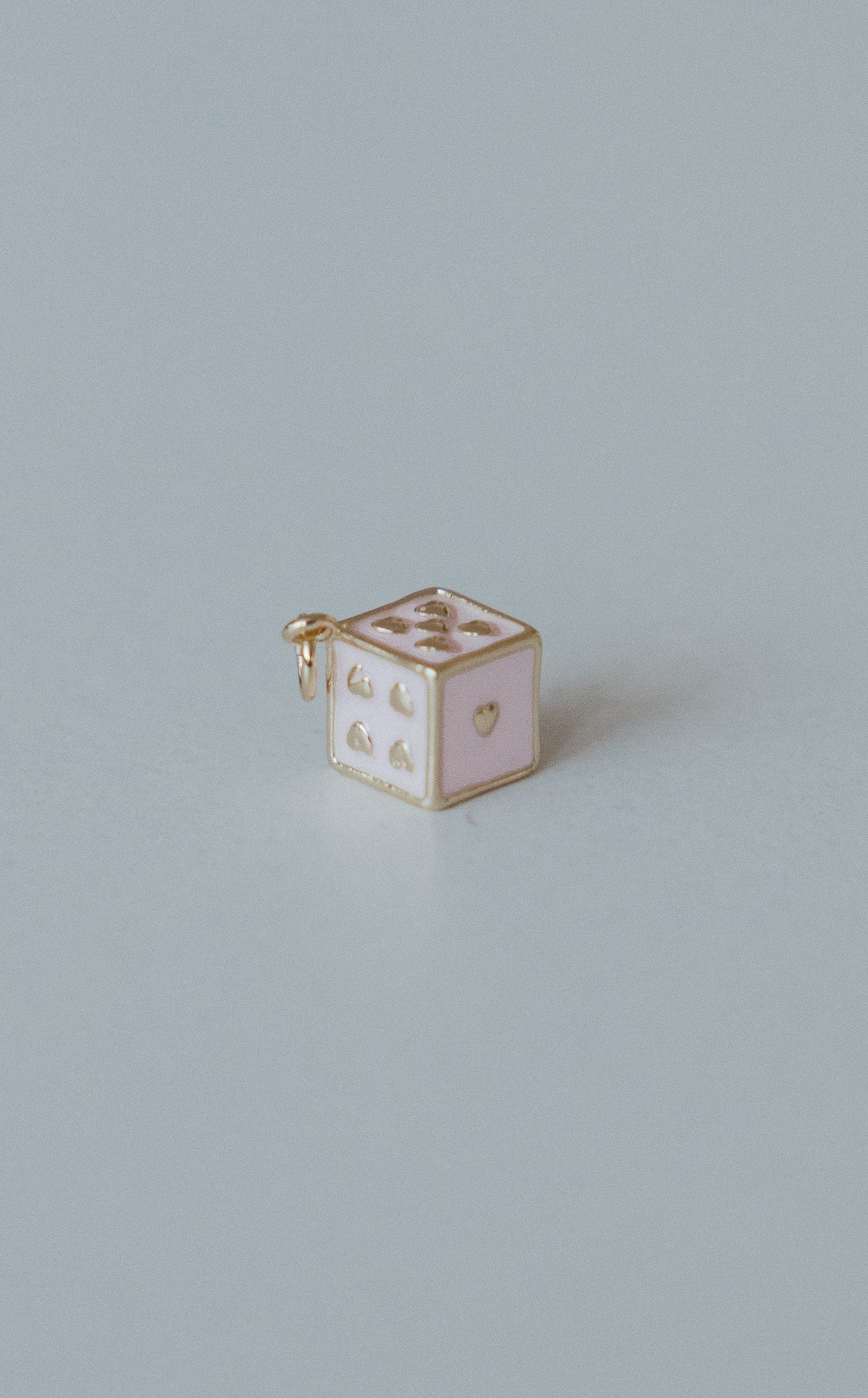 Pink & Gold Heart Dice