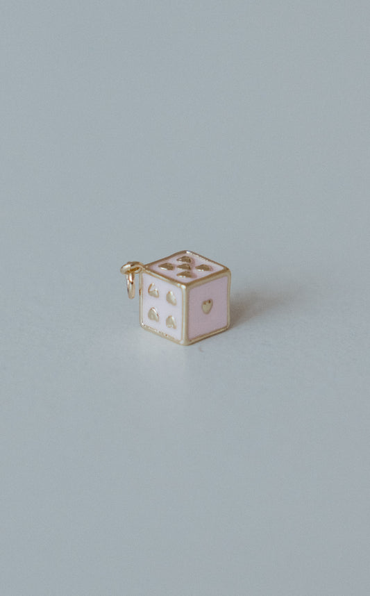 Pink & Gold Heart Dice