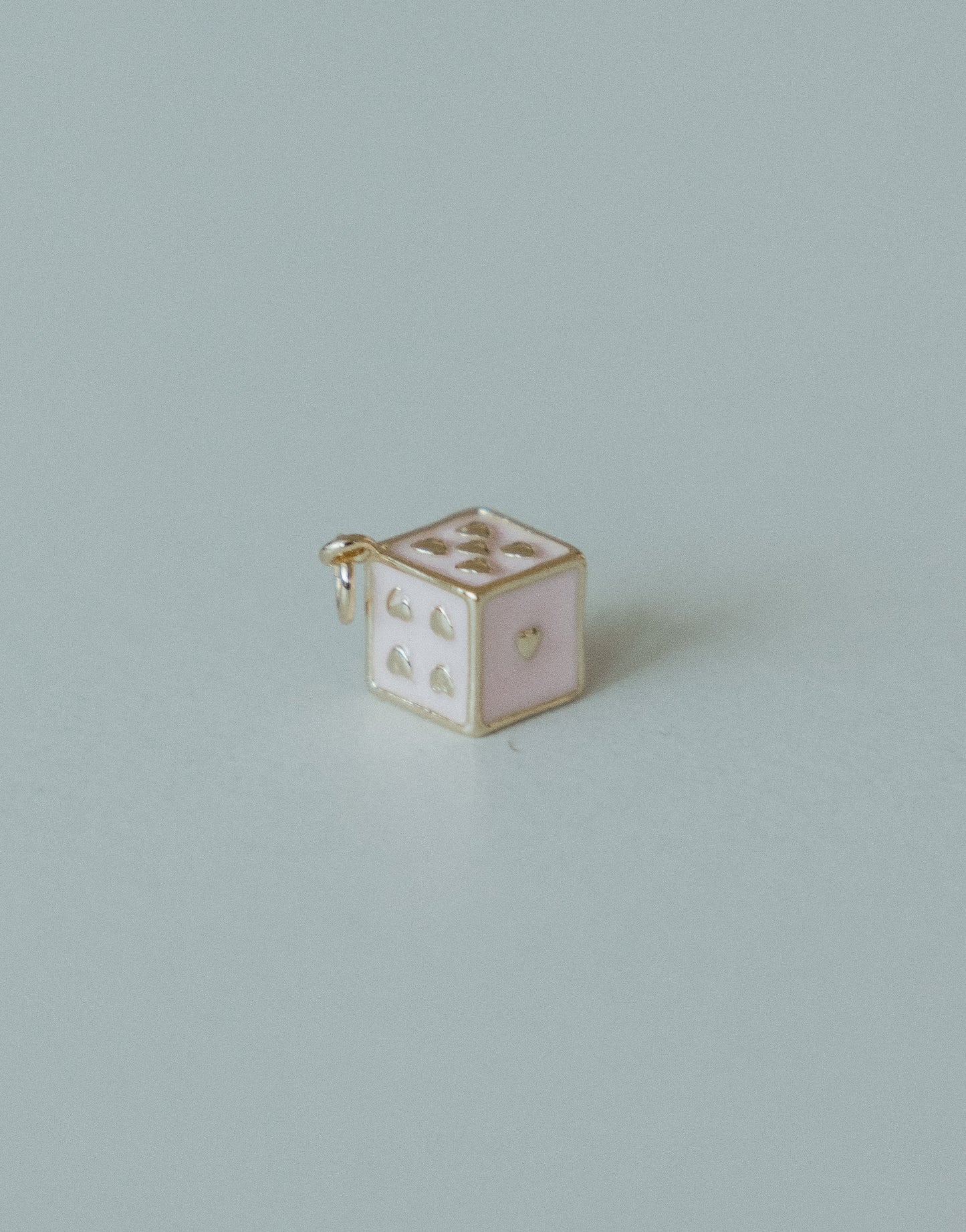 Pink & Gold Heart Dice